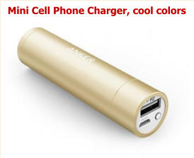 Mini Cell Phone Charger, cool colors